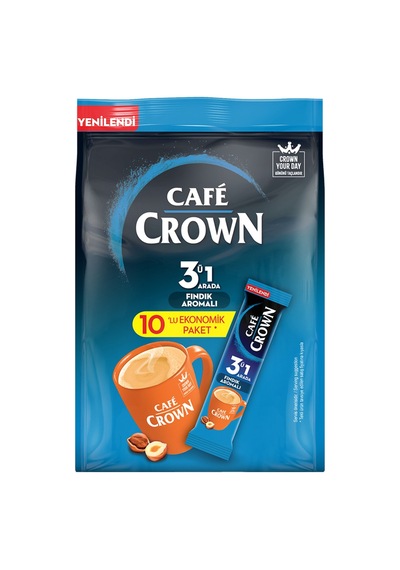 Cafe Crown 3ü 1 Arada Fındık Aromalı Paket 10 X 18 G - 7 Adet Tarı Çözünebilir