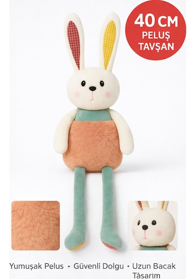 40 Cm Uzun Bacaklı Tavşan Peluş Oyuncak Yumuşak Peluş, Dekor Ve Uyku Arkadaşı Diğer