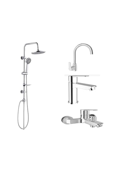 Mare Banyo + Lavabo +mutfak Bataryası Ve Tema 53230 Krom