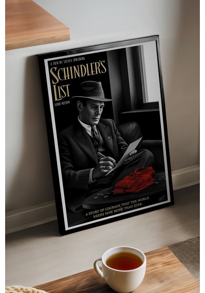 Schindler's List Siyah Ahşap Çerçeveli Poster, Dekoratif Film Duvar Tablosu