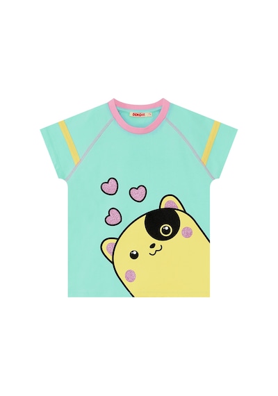 Kalpli Kız Çocuk Yazlık T-shirt Şort Takım