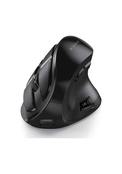 Dikey Ergonomik Şarj Edilebilir Sessiz Mouse Bluetooth+2.4g Kablosuz