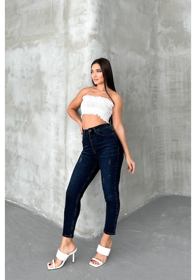HLT Jeans Yıpratmalı Blue Black Kadın Likralı Boyfriend Jean Yüksek Bel Esnek Kot Pantolon Mabel-2018 Yıpratmalı Blue Black HLT Jeans Yıpratmalı Blue Black Kadın Likralı Boyfriend Jean Yüksek Bel Esnek Kot Pantolon Mabel-2018 Yıpratmalı Blue Black