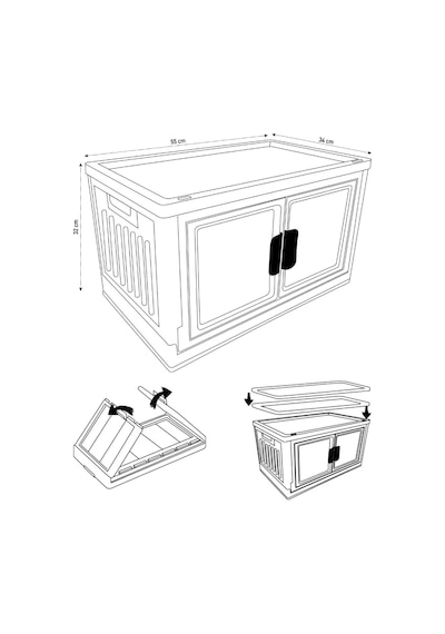 Plastik Banyo Mutfak Düzenleyici Dolap, Çok Amaçlı Katlanır Organizatör, 125x55x33 Cm, 4 Bölmel Gri