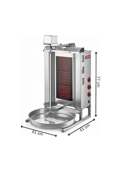 Silverinox Elektrikli 3 Radyan Üstten Motorlu Döner Makinesi 380v