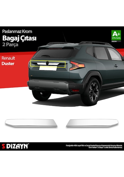 S-dizayn Renault Duster Krom Bagaj Çıtası 2 Prç. 2024 Üzeri A+ Kalite