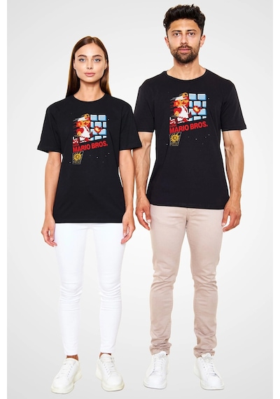 Adrift Süper Mario Siyah Unisex Tişört T-shirt Siyah