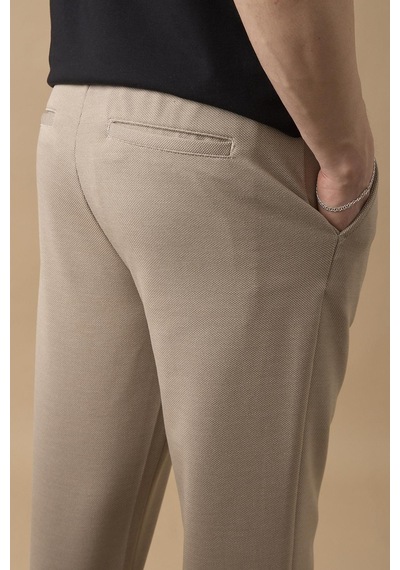 Braccas Erkek Regular Fit Orta Bel Düz Paça Bej Pantolon Bej