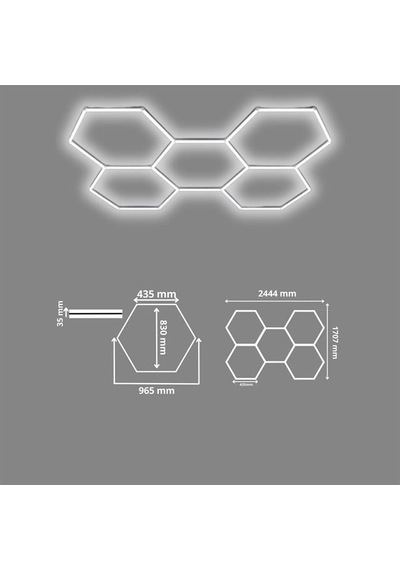 Ledx Al-rw7226 Altıgen Petek 240w Beyaz Led Armatür Garaj Dekoratif Aydınlatma