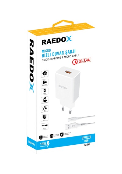Raedox 18w 3.4a Micro Duvar Şarjı