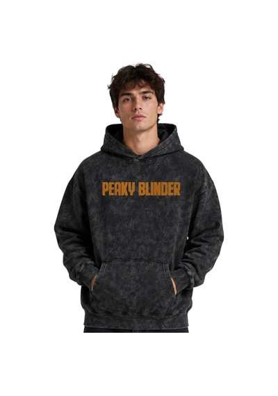 Sevbano Peaky Blinders Thomas Shelby Dizi Baskılı Unisex Oversize Yıkamal Siyah