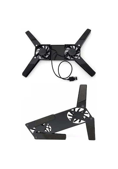 2 Fanlı Notebook Soğutucu Portatif Katlanabilir Laptop Soğutucu Fan Usbli Stand Bilgisayar Fanı Çok Renkli