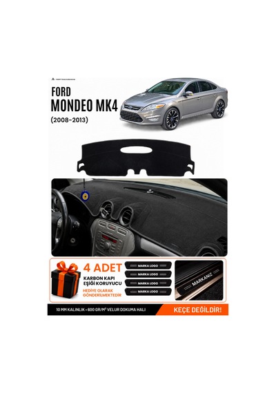 Ford Mondeo Mk4 2008-2014 Uyumlu Torpido Koruma, Torpido Örtüsü, Torpido Kılıfı - Siyah