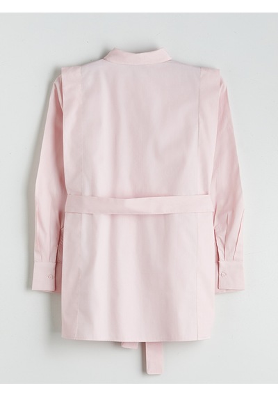 Lcwaıkıkı Classic Pembe Kuşaklı Kadın Gömlek Tunik