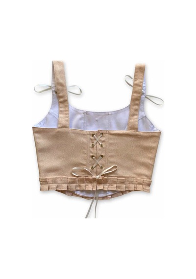 L'aura Corset Somon Rengi Fırfırlı Bayan Korse Büstiyer Pembe