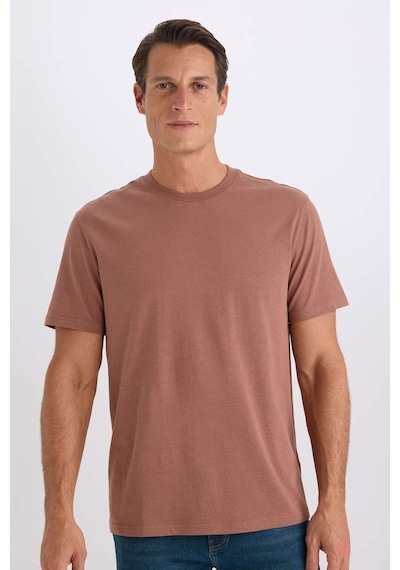 DeFacto %100 Pamuk New Regular Fit Bisiklet Yaka Basic Düz Kısa Kollu Tişört V7699AZ25SPBN307