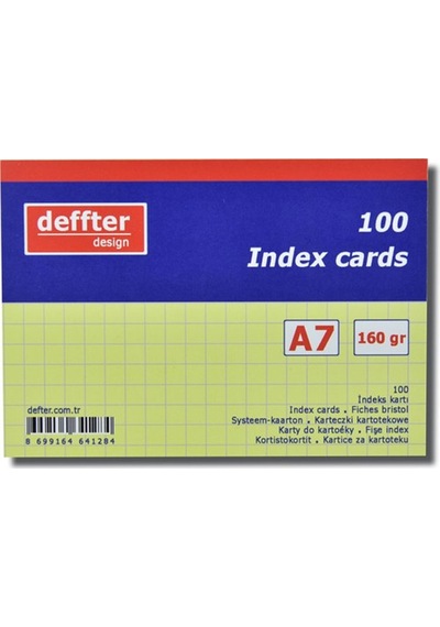 Deffter İndex Kartı A6 Sarı Kareli 641307