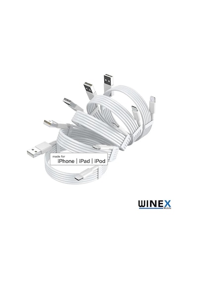 Winex 5 Adet 3a 45w Usba To Lightning 1m Hızlı Şarj Kablosu Beyaz