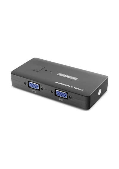 Hadron Hdx1374 Vga Usb Kvm Switch 2 Port Vga 4 Port Usb Dahili Kablolu - Siyah