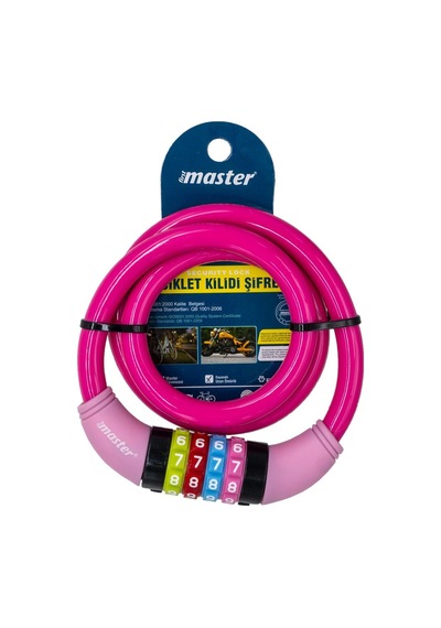 Master 500950 Şifreli Bisiklet Kilidi 12mm X 80cm Çok Renkli