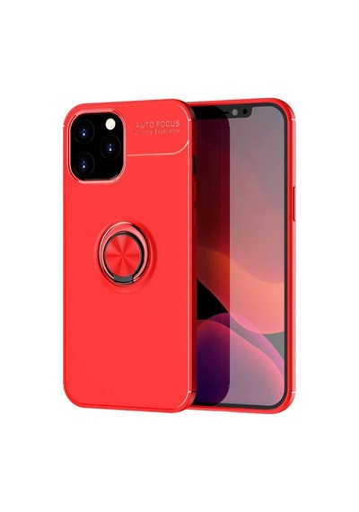 İphone 12 Pro Max Kılıf Range Yüzüklü Silikon - Kırmızı