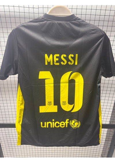 Barcelona Messi 10 Retro Futbol Forması Siyah Çok Renkli