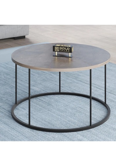 Reyo Falez Terra Lüx Gordion Yuvarlak Orta Sehpa Modern Metal Ayaklı Salon Ve Oturma Odası Sehpası 70 Cm