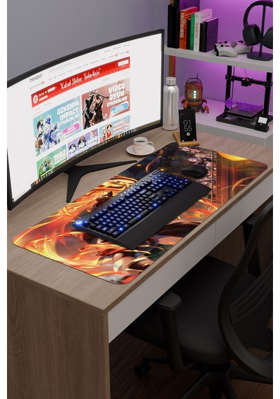 Gaming Genshin Impact Anime Gacha V1 - 90x40 Xxl Gaming Mouse Pad Fare Altlığı