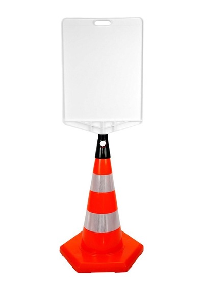 10 Adet PVC Trafik Konisi 50 cm Reflektifli 6 Kenar Trafik Dubası