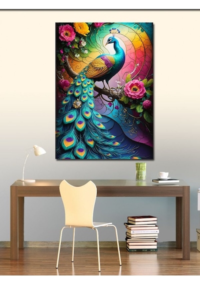 Kanvas Tablo Daldaki Tavus Kuşu 70cmx100cm