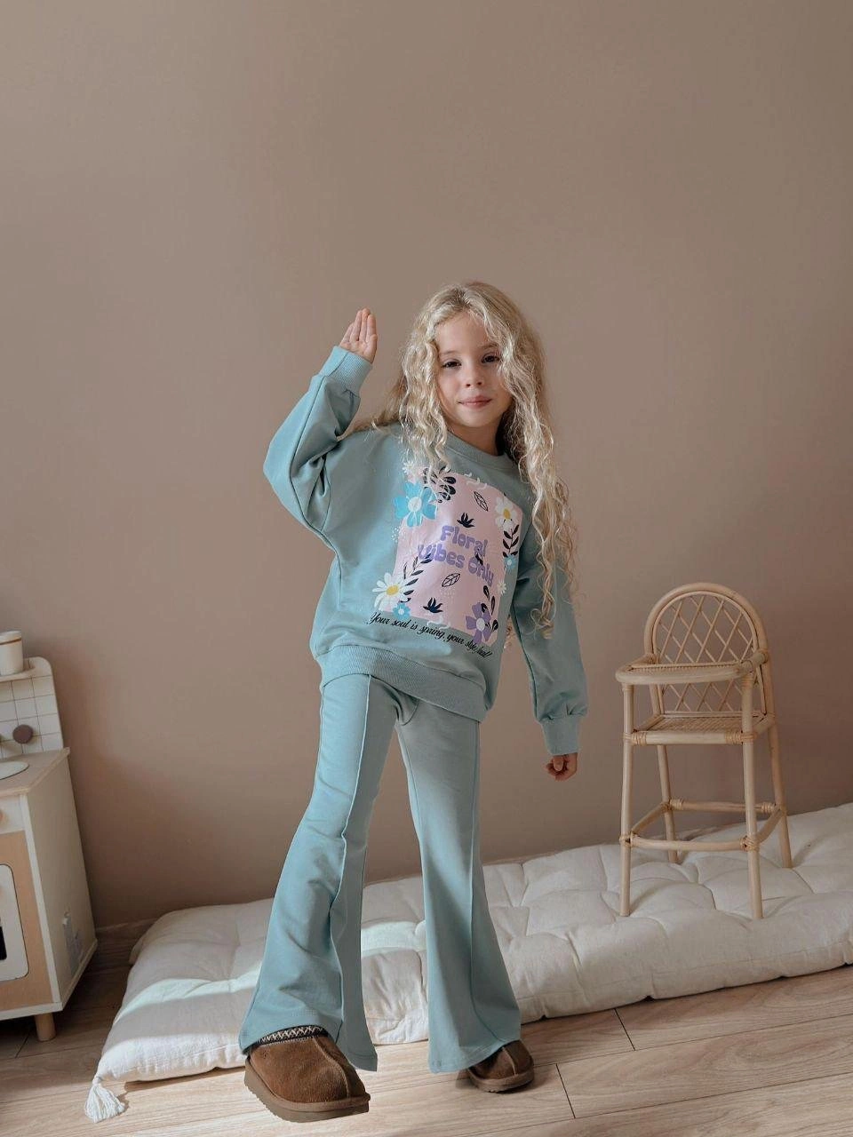 Cg Kids Floral Vibes Baskılı Su Yeşili Kız Çocuk 2 İplik Alt Üst Takım Süper Kalite Kumaş İspanyol P Su Yeşili Cg Kids Floral Vibes Baskılı Su Yeşili Kız Çocuk 2 İplik Alt Üst Takım Süper Kalite Kumaş İspanyol P Su Yeşili