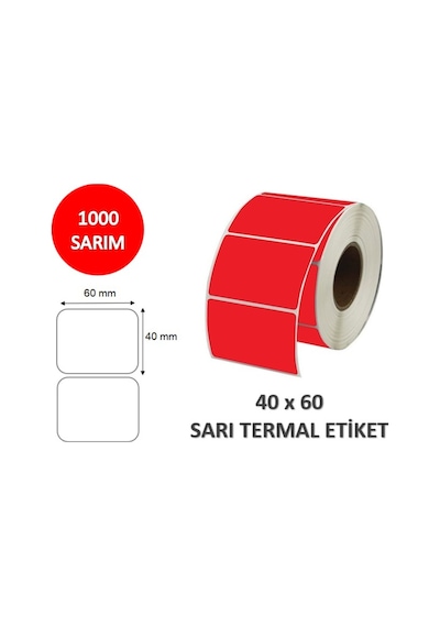 Elitrulo Barkod Etiketi 40x60 Termal KIRMIZI - 1000 Adet