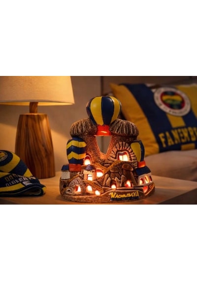 Kapadokya Dekoratif Alçı Peribacası Gece Lambası Taraftar Fenerfb