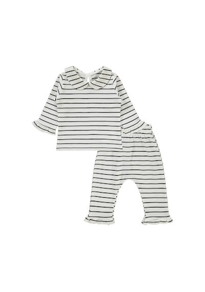 Civil Baby Çizgili Jakarlı 6-18 Ay Takım Ekru