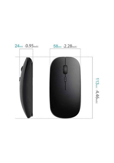 Siyah Wireless Kablosuz Sessiz Mouse Bluetooth Bağlantılı Diğer