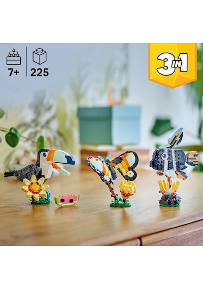 LEGO® Creator 3'ü 1 Arada Vahşi Hayvanlar: Tropikal Tukan Kuşu 31173 - 7 Yaş ve Üzeri Çocuklar için Yaratıcı Oyuncak Yapım Seti (225 Parça) LEGO® Creator 3'ü 1 Arada Vahşi Hayvanlar: Tropikal Tukan Kuşu 31173 - 7 Yaş ve Üzeri Çocuklar için Yaratıcı Oyuncak Yapım Seti (225 Parça)