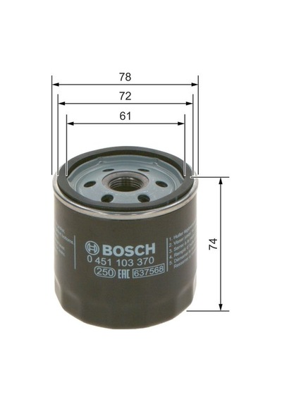 Opel Corsa C 1.4 2000-2003 Bosch Yağ Filtresi Netparp3370