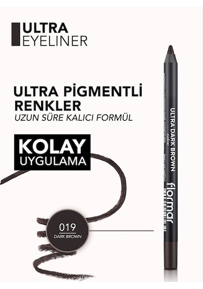 Flormar Koyu Kahverengi Eyeliner- Ultra Eyeliner 019 Dark Brown 8690604547234