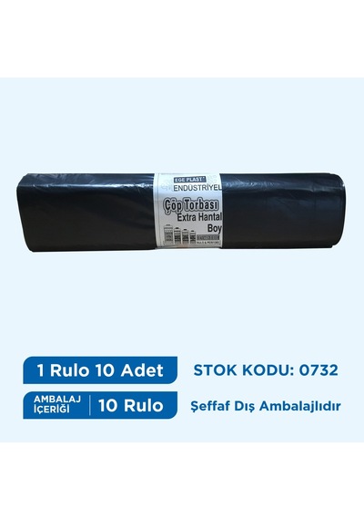 Egeplast Çöp Torbası Extra Hantal Boy 128X150 Koli 10 Rulo