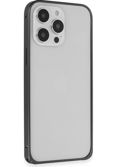 Joko Apple Uyumlu iPhone 15 Pro Max Metal Bumper Mat Kapak - Siyah Çok Renkli