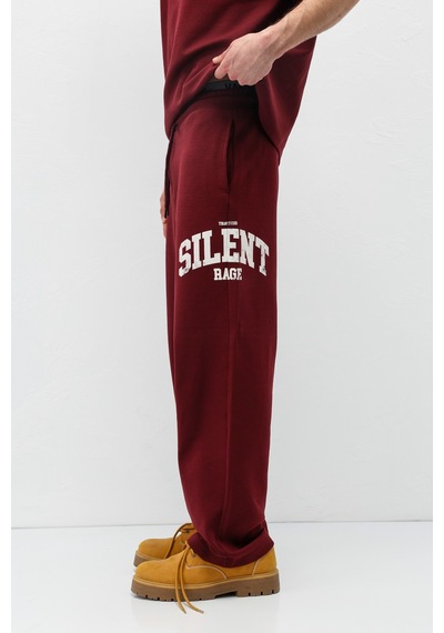 Oversize Baskılı Eşofman Takım V90-27 Bordo