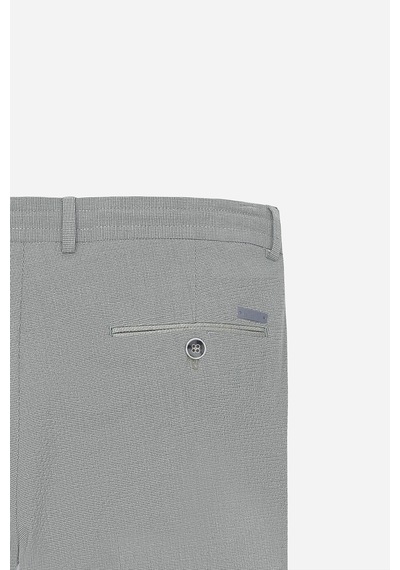 AC&Co / Altınyıldız Classics Erkek Grı Slim Fit Dar Kesim Beli Bağlamalı Gofre Desenli Yan Cepli Şort Gri