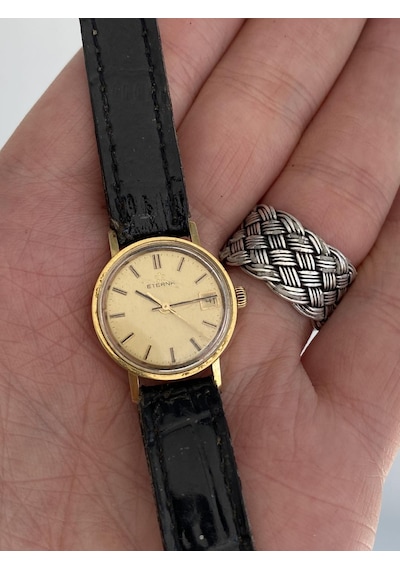 Eterna 23.7 Mm Deri Kordon 14k Altın Kadın Kol Saati 2.el
