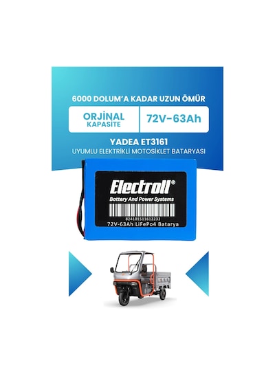 Yadea Et3161 Batarya Standart Kapasite Lifepo4 72v 63ah Elektrikli Motosiklet Bataryası