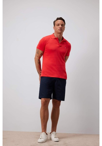DeFacto Slim Fit Dar Kesim Polo Yaka Nakışlı Kısa Kollu Tişört D7665AX25SPRD28 DeFacto Slim Fit Dar Kesim Polo Yaka Nakışlı Kısa Kollu Tişört D7665AX25SPRD28