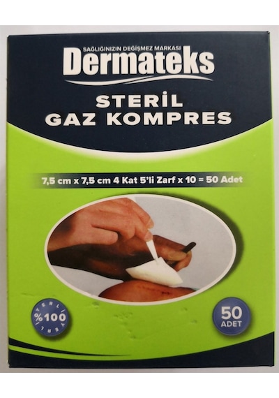 Dermateks Gaz Kompres 50 Adet 5'li Zarf