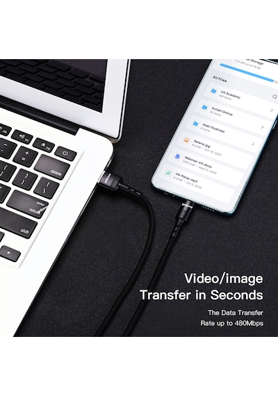 Yediseven K-105 Usb A To Type C Halat Örgü Hızlı Şarj Kablosu 1 M