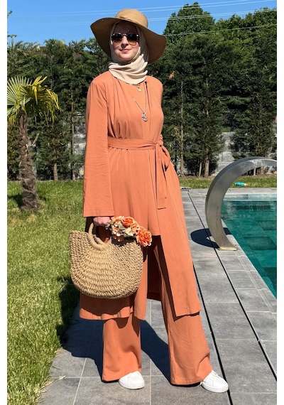 Rabia Şamlı Yaren Üçlü Takım Kiremit Normal