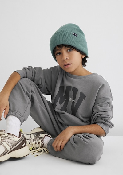Mavi - Mv Logo Baskılı Kapüşonlu Gri Sweatshirt 6s10054-70098
