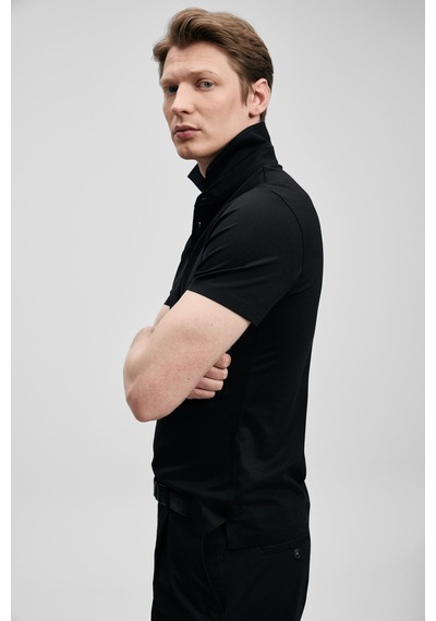 Lufian Jaxon Erkek Polo Yaka T-shirt 111040241 Siyah